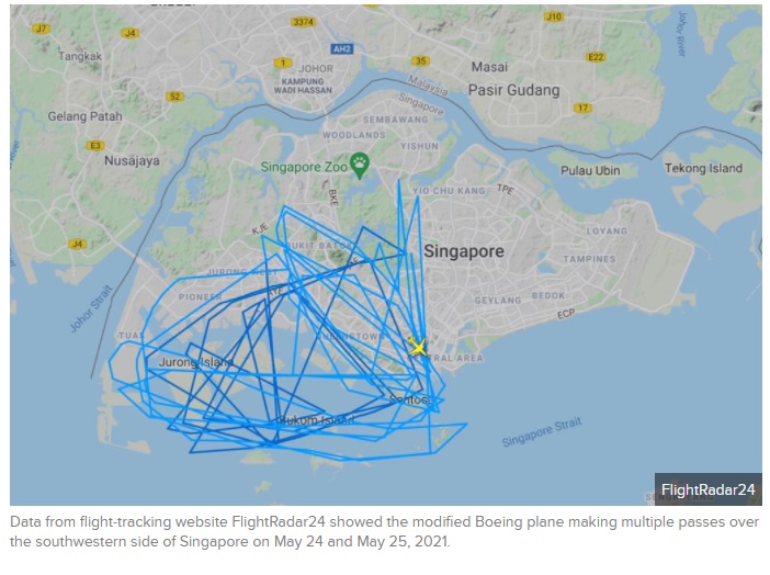 Israeli plane that flew over Singapore airspace, territorial waters was